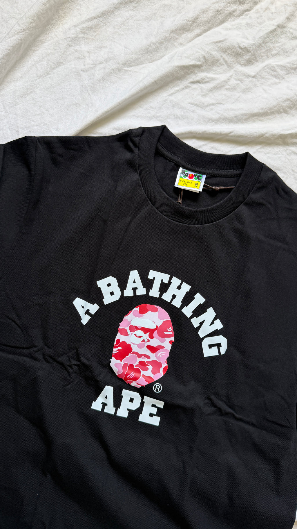 Bape College T-Shirt Pink Ape