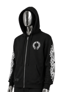 Chrome Hearts Horseshoe Print Zip-Up Hoodie